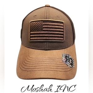 Runs Deep Tactical American Flag Snapback Mesh Cap - RDUSA02 - BROWN